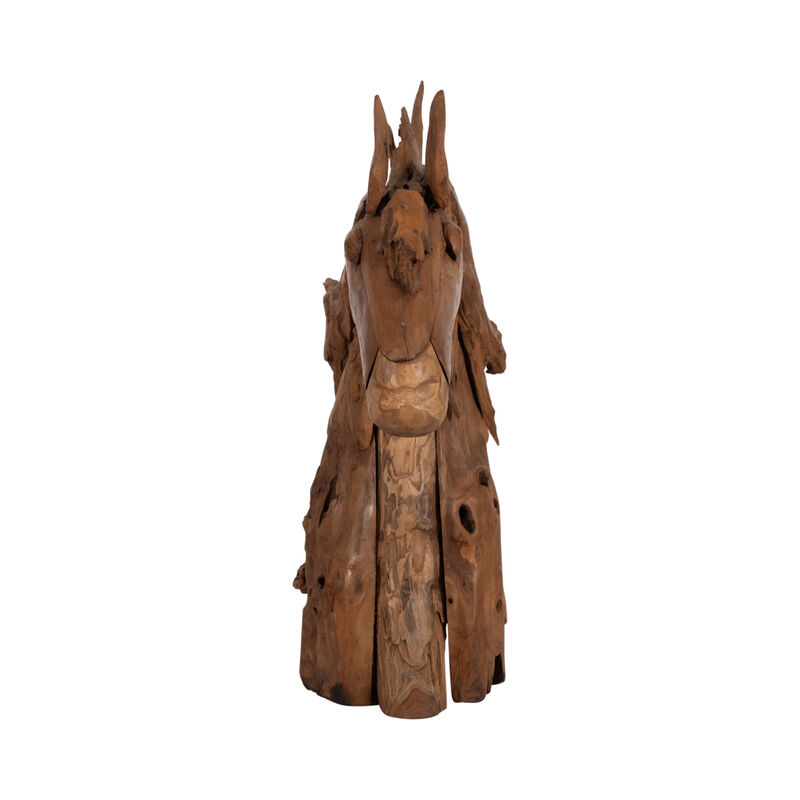 37" Teak Wood Horse Head image number 2