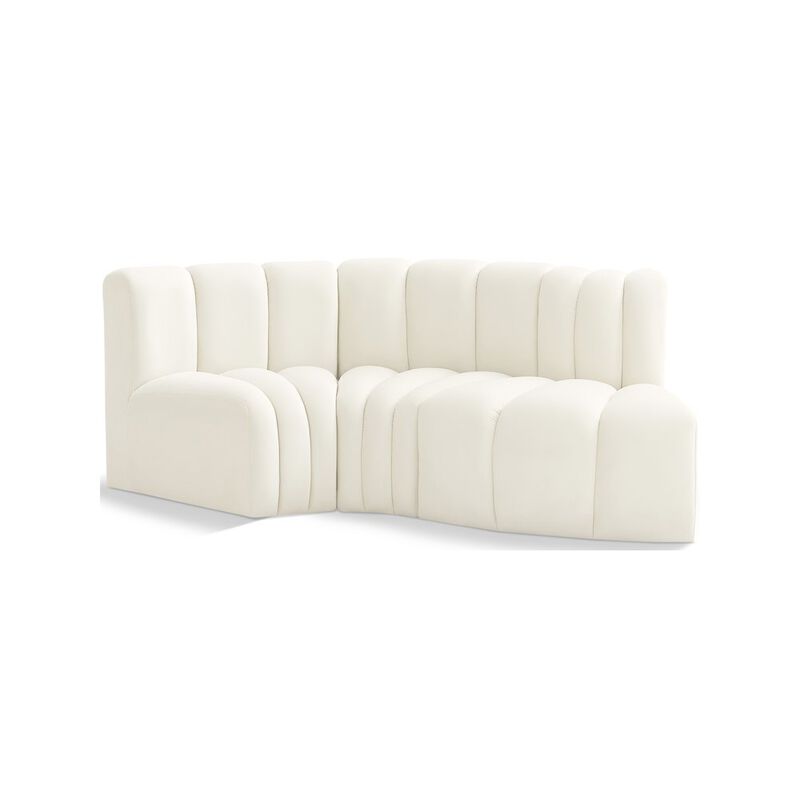 Meridian Furniture Arc Cream Velvet Modular Sofa