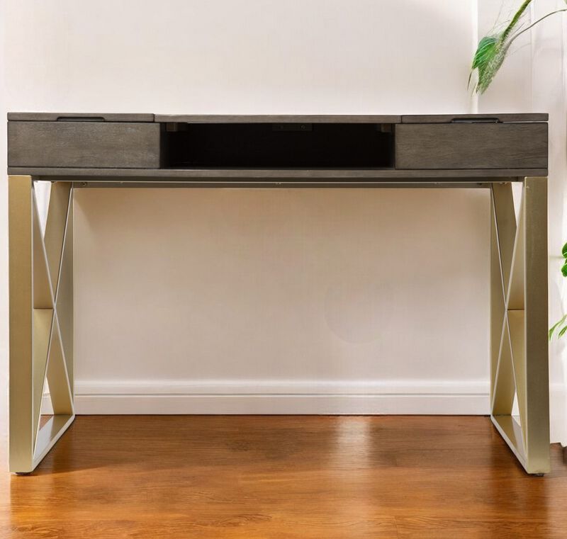 Modern Writing Desk Featuring Two Storage Drawers for Organized Workspace image number 1