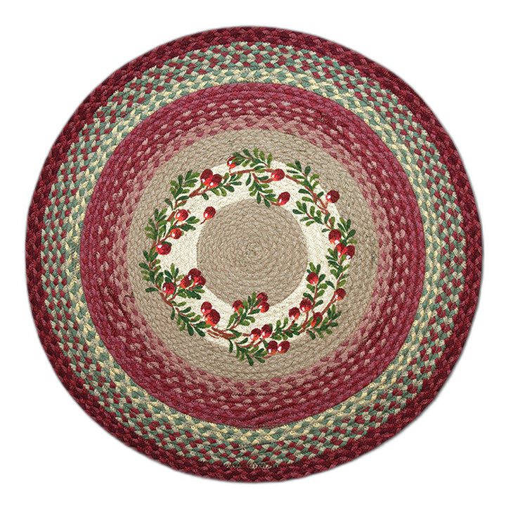 Earth Rugs Rp-390 Cranberries Round Patch 27 X 27