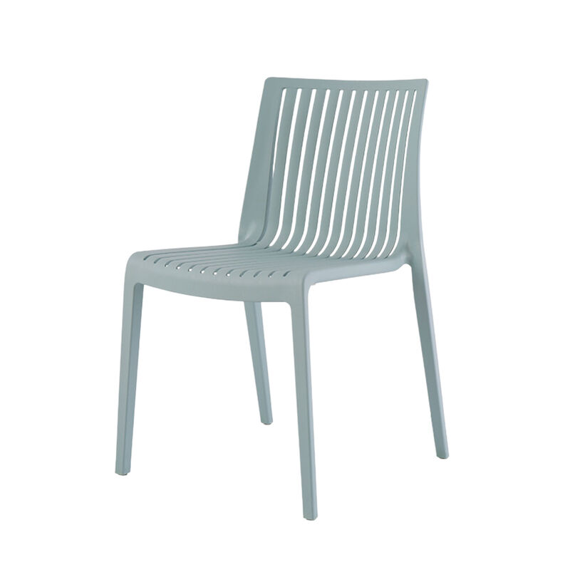 HomeRoots Set of Two Baby Blue Heavy Duty Plastic Outdoor Stacking Accent Chairs image number 2