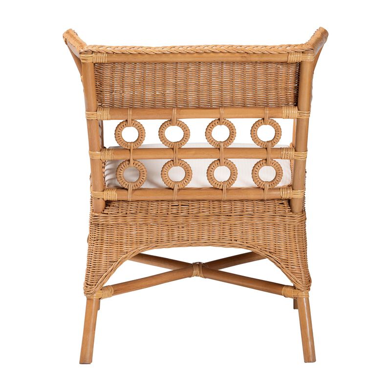 bali & pari Oxford Bohemian Light Honey Rattan Arm Chair