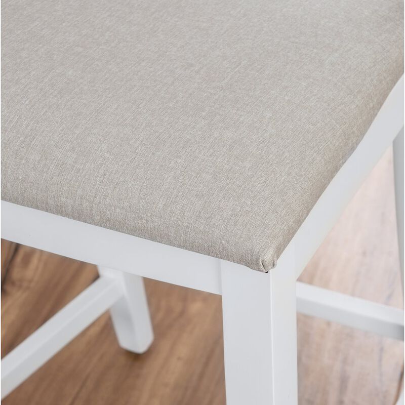 Linon Flynn Counter Stool White Upholstered Set Of 2 image number 5
