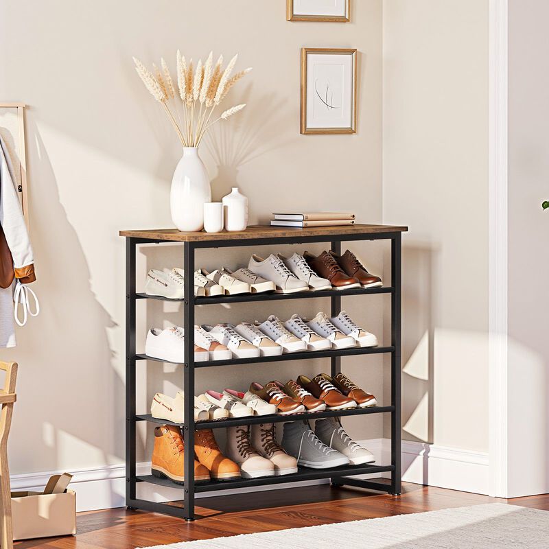 5-Tier Shoe Rack with 4 Oxford Cloth Shelves and Top Panel, Shoe Organizer image number 6