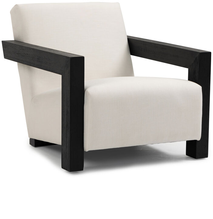 Meridian Furniture Ward Cream Linen Textured Fabric Accent Chair