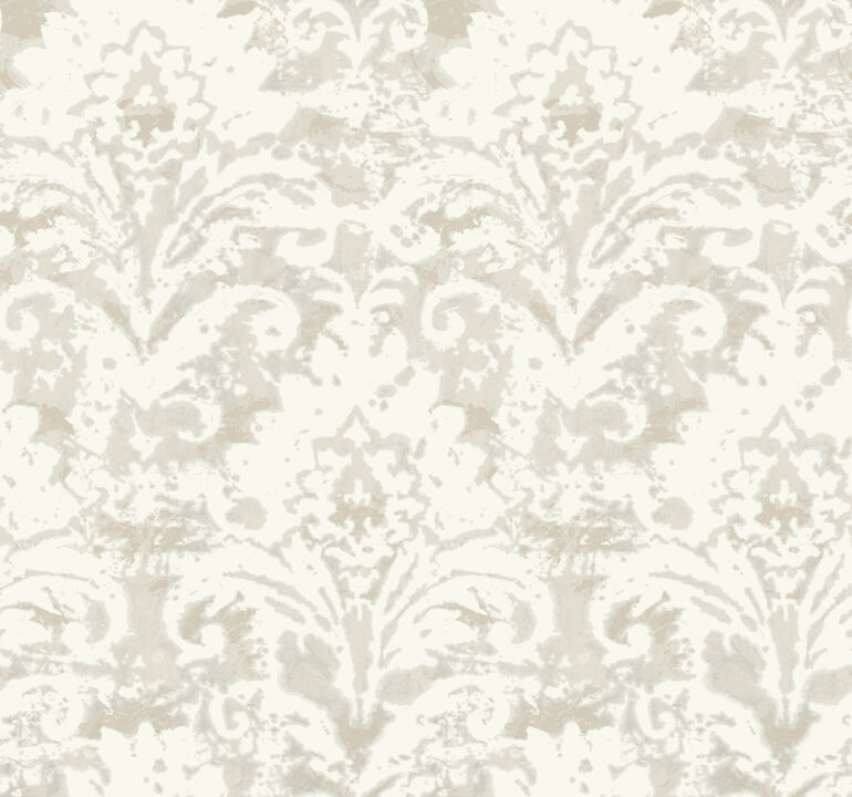 Velvet Crush Damask Cream & Pearl Wallpaper