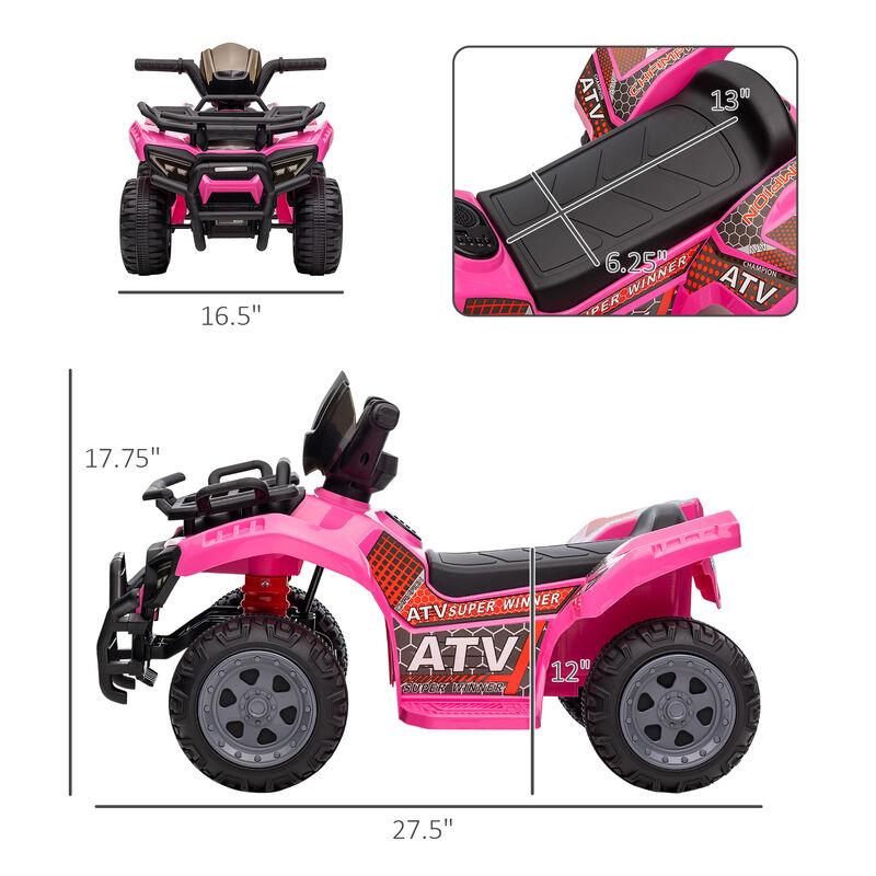 BreeBe 6V Battery Powered Electric ATV, Quad Four Wheeler Ride On Toy Car w/ LED Headlights image number 2