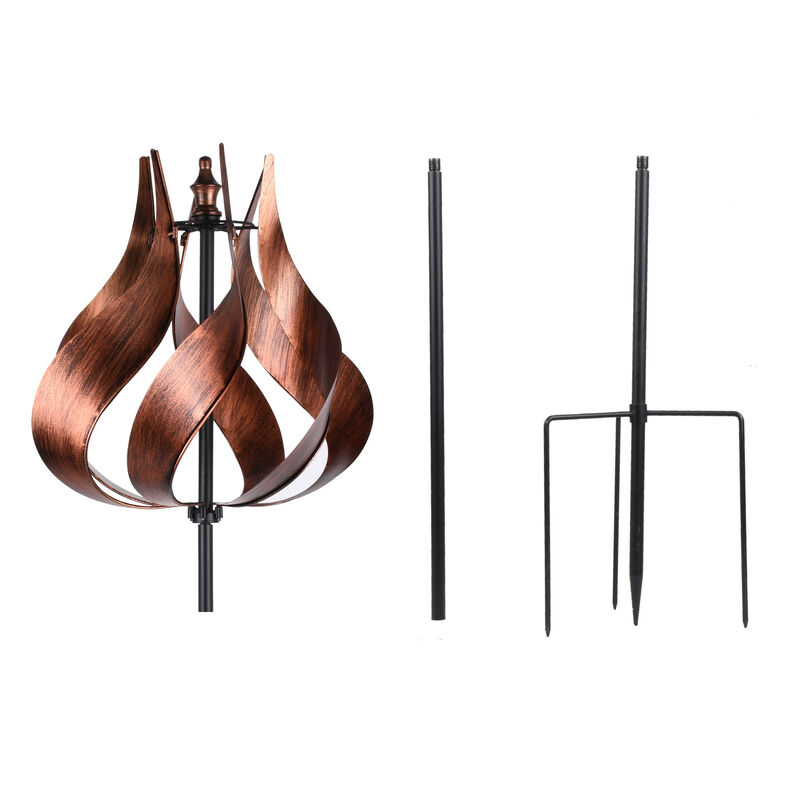 Tulip Kinetic Windmill Sculpture, Tangerine image number 3