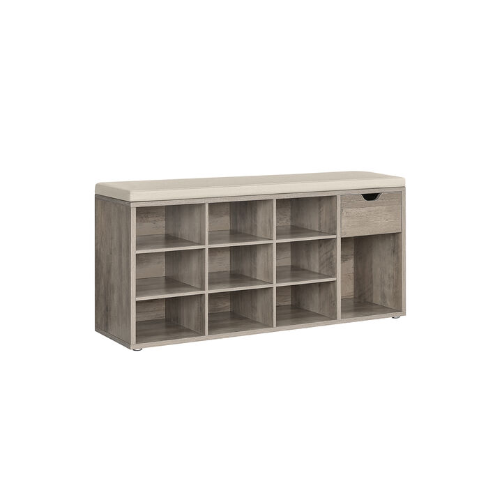 Storage Bench with Cushion for Entryway Organization and Comfortable Seating