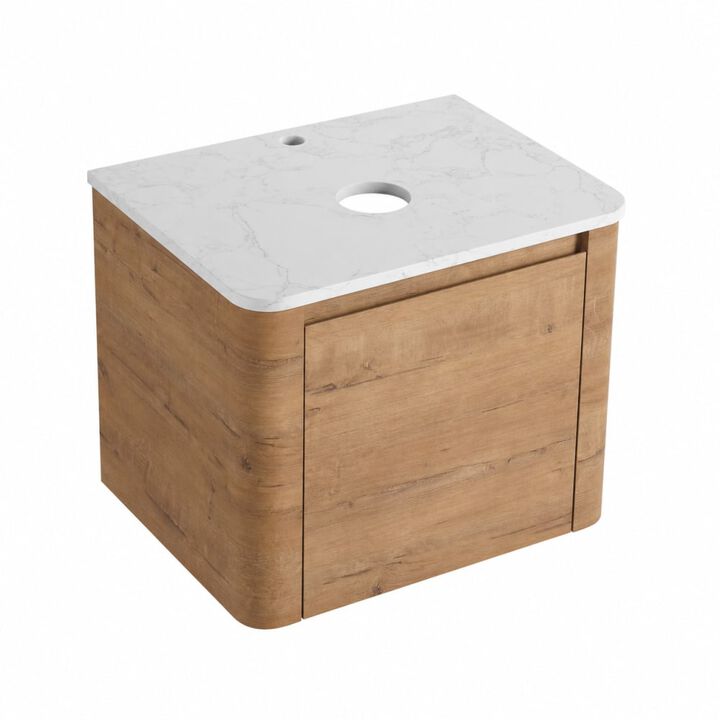 ELEMENT ACE Wall-Mounted Bathroom Vanity with Soft-Close Single Door, Space-Saving Floating Design for Bathrooms, Durable Scratch & Water Resistant Plywood Construction