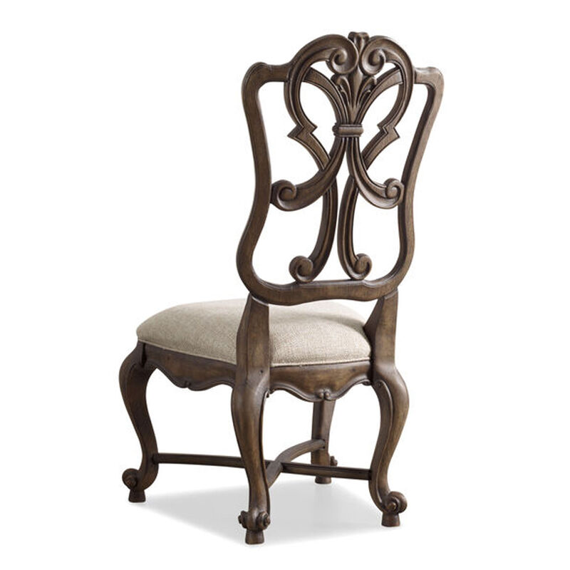 Rhapsody Wood Back Side Chair in Beige