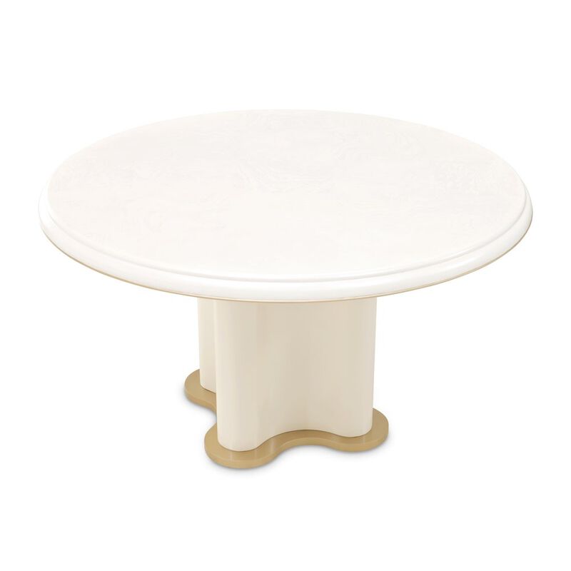 Michael Amini La Terrazza 54 Round Dining Table - Creamy Pearl