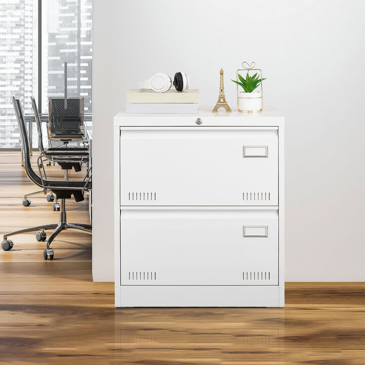 GOODSILO 2 Drawer Metal Lateral File Cabinet with Lock for Organized Office Document Storage