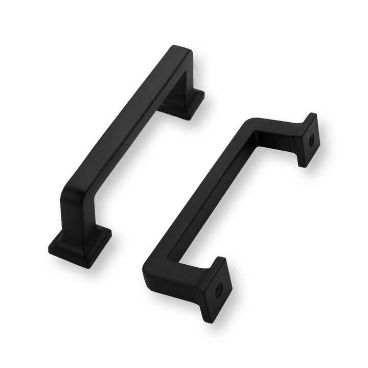 khtumeware 10 Pack Matte Black Cabinet Pulls, 3 Inch(76mm) Hole Centers Solid Cabinet Handles Kitchen Hardware Straight Bar for