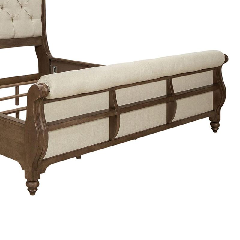 Liberty Furniture Americana Farmhouse Queen Sleigh Bed in Dusty Taupe image number 2