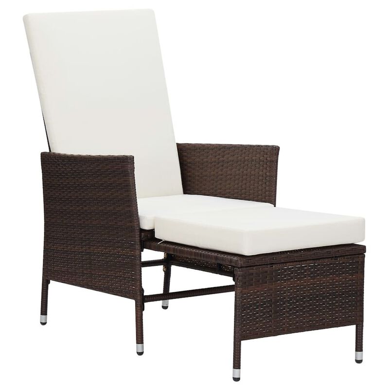 Armchair Brown PE rattan Standard Adjustable Armrests Armchair