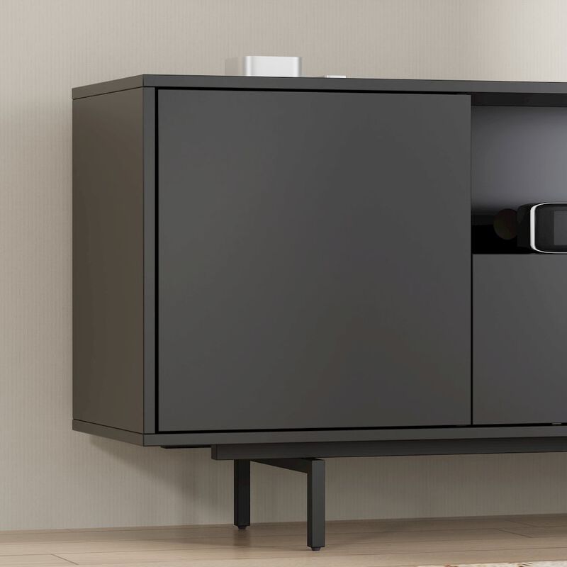 Comfort Pointe Avichi Black Laminate 3 Door TV Console