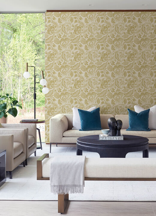 Culver Mustard Jacobean Wallpaper