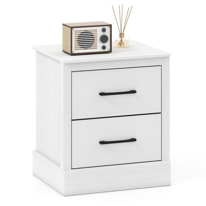 Hivvago Wood Compact Floor Nightstand with Storage Drawers