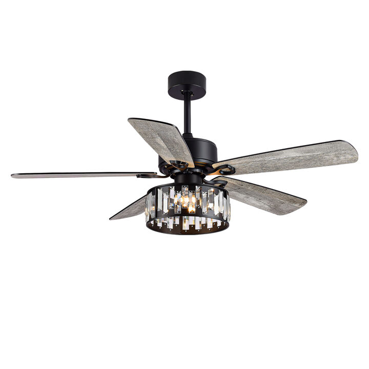 Breezary 52In Traditional Ceiling Fan with Light Kit, 5 Blades, E12 Bulbs need, 6 Speed, Reversible Indoor Ceiling Fan