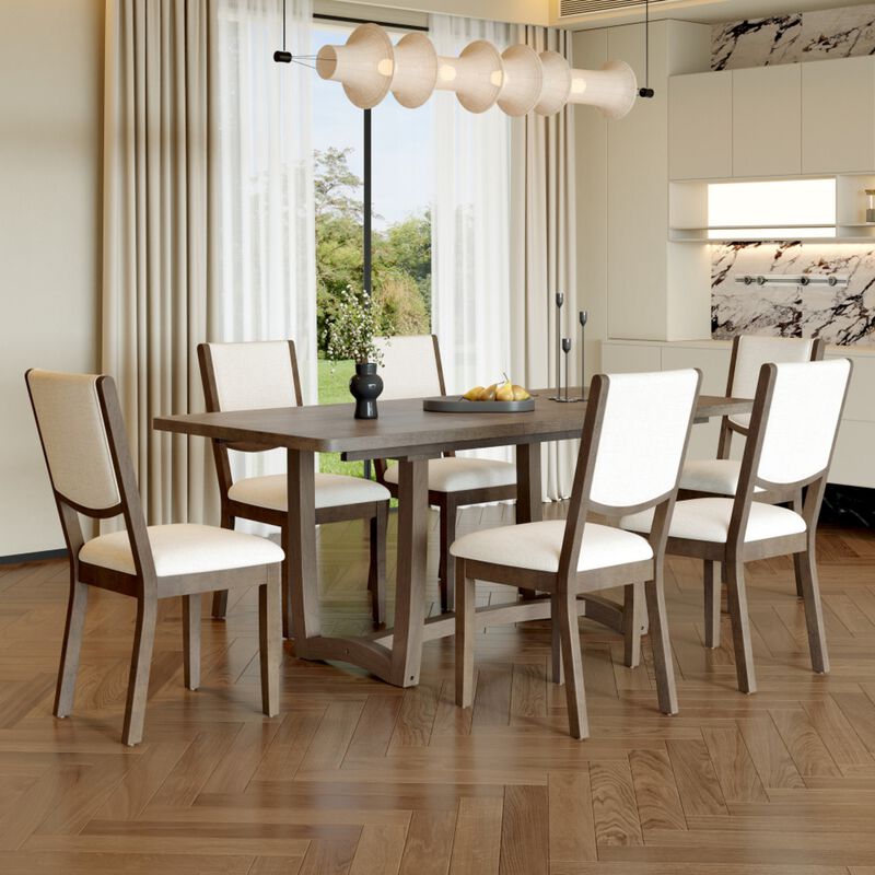 Toktes 7‑Piece Extendable Transitional Dining Set image number 2
