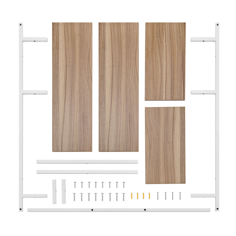 Rhodes 4 Tier Modern Floating Windowsill Wall Shelf Unit with Metal Frame