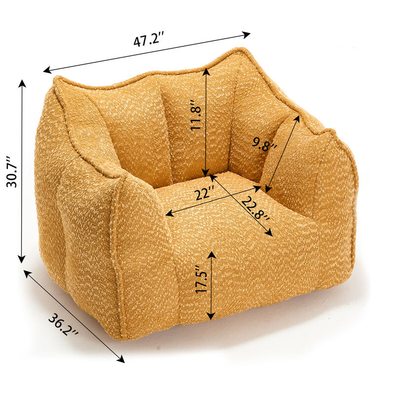 GOODSILO Super Soft Square Lazy Sofa Chair with High Resilience Foam for Relaxation image number 2