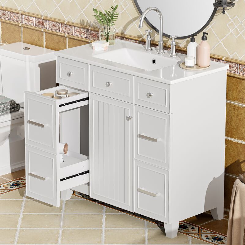 Merax Bathroom Vanity with Ceramic Sink