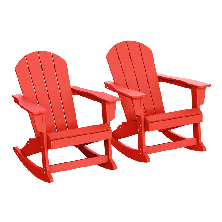 WestinTrends 2 piece set Outdoor / Patio Poly Adirondack rocking chairs ( 2 seater )