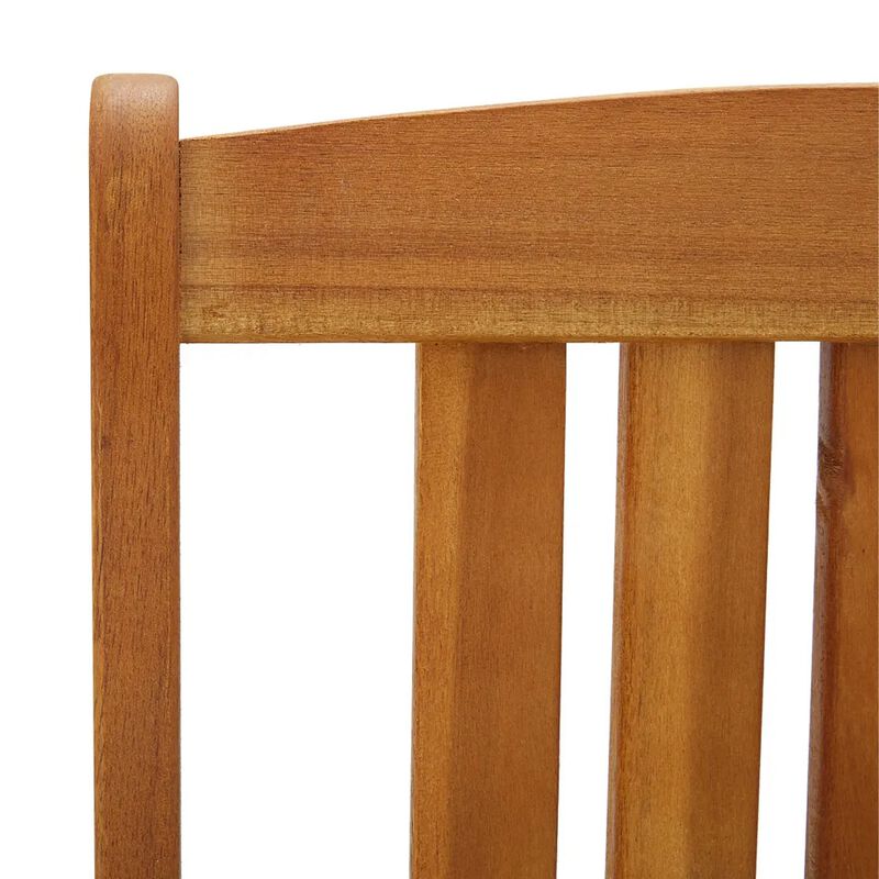 Blaire Outdoor Chair Set of 2, Charcoal Gray Fabric, Brown Acacia Wood - Benzara