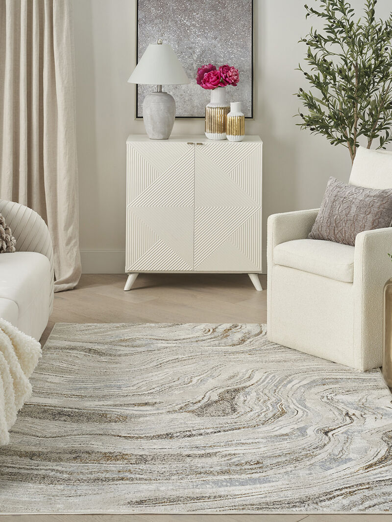 Glitz GLZ22 Gray/Gold 5'3" x 7'3" Rug