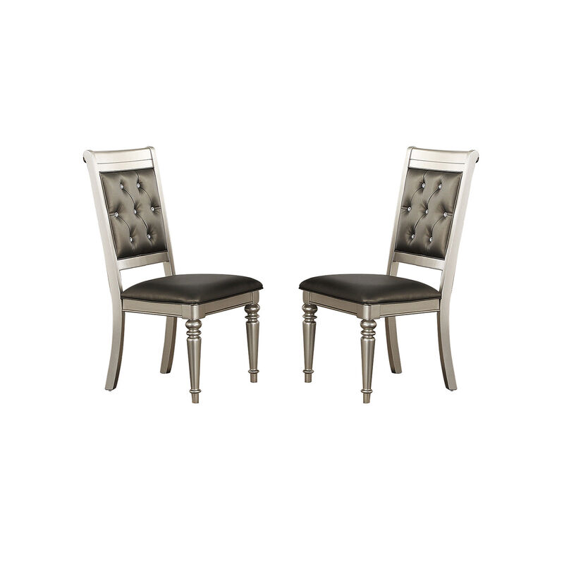 Streamdale Dining Chairs With Tufted Back, Silver(Set Of 2) image number 1