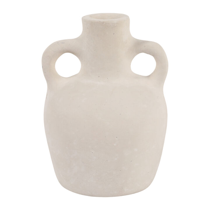 6x4" Paper Mache Boho Bud Vase, Ivory