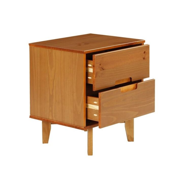 Hivvago Farmhouse 2 Drawer Solid Wood Nightstand