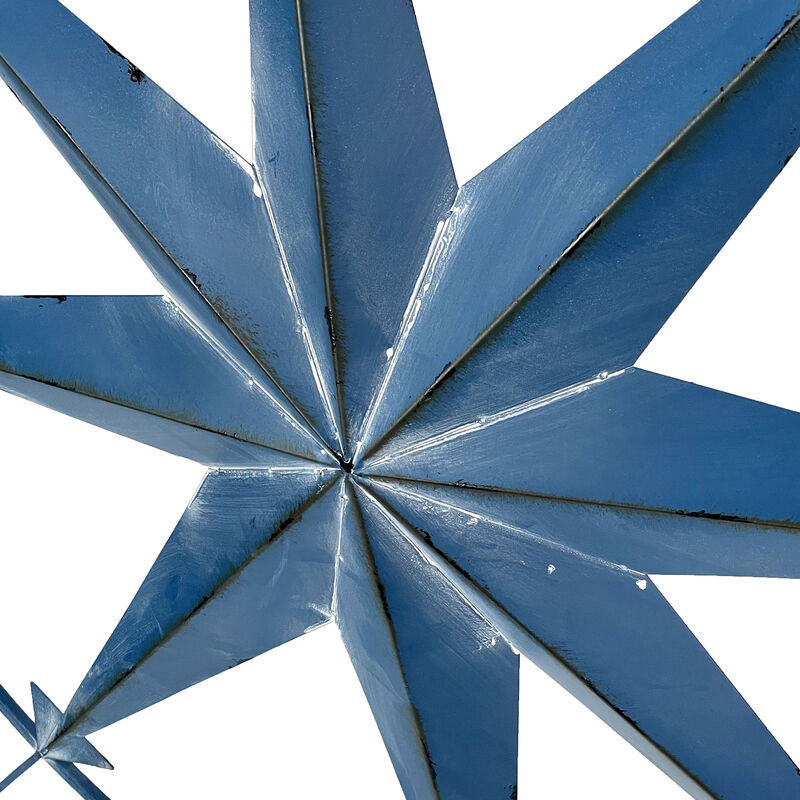 Aegean Blue Indoor Outdoor Metal Compass Rose Wall Sculpture 39.25 Inch Diameter image number 2