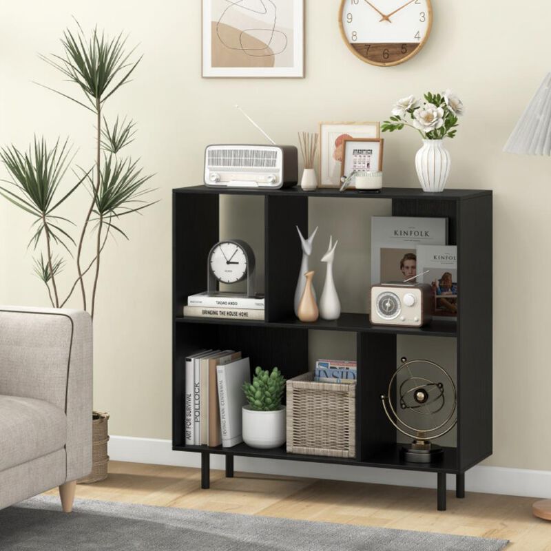 Hivvago Open Shelf Bookcase with 4 Compartments