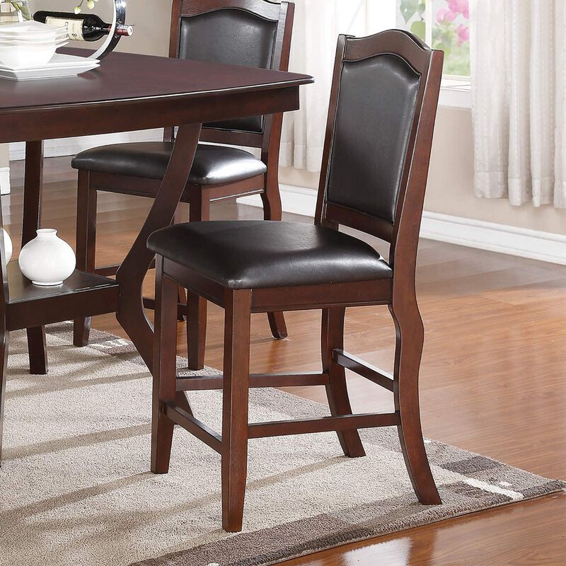 Streamdale Set of 2 Counter Height Chairs in Dark Brown Wood Finish