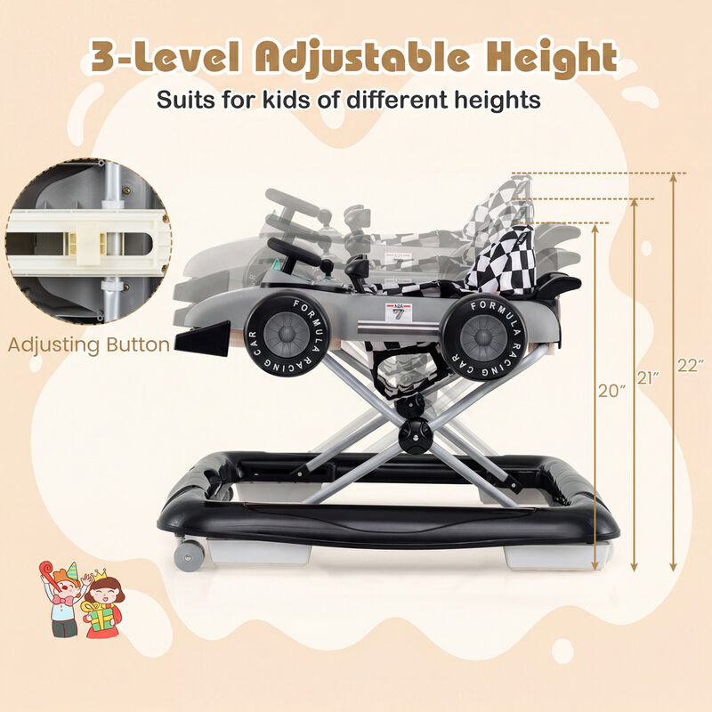4-in-1 Adjustable Baby Walker with Activity Center and Music Box image number 4