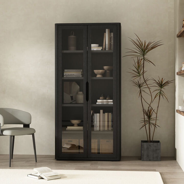 Rivington Black Bookcase Cabinet