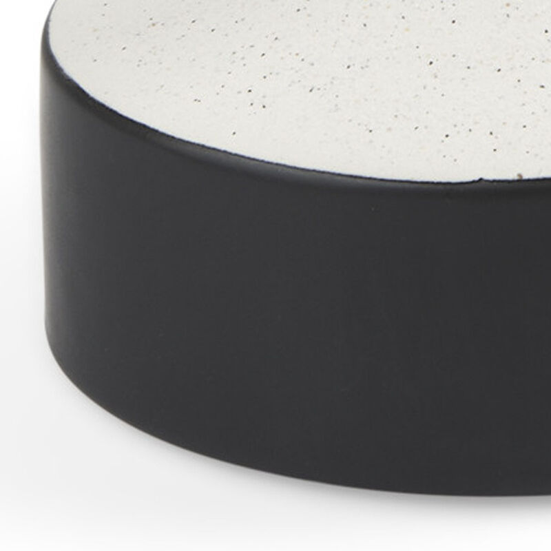 HomeRoots 8" Black And White Ombre Ceramic Jug Vase image number 2
