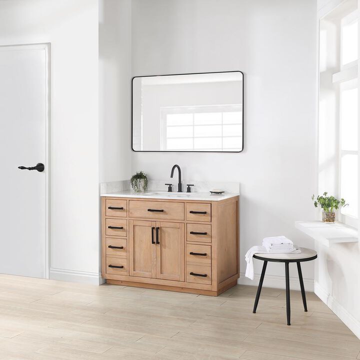 Altair 48 Single Bathroom Vanity in Light Brown without Mirror
