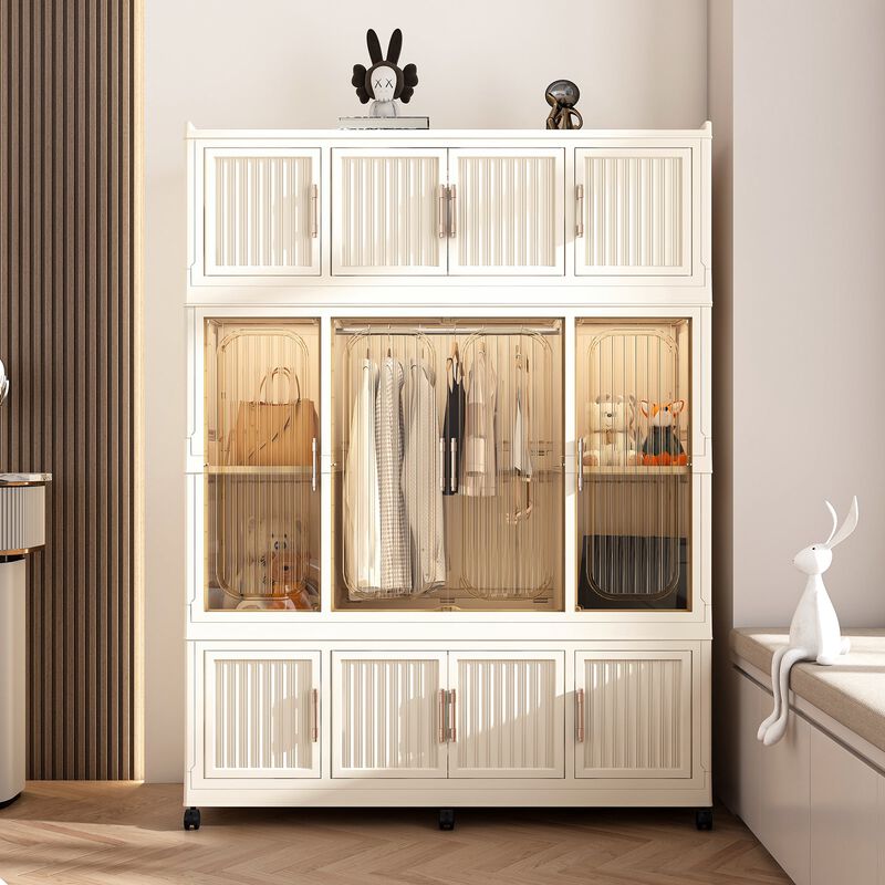 Clihome Portable Wardrobe Closet Organizer for Clothes,Clothes Dresser,Baby Wardrobe Storage Cabinet image number 1