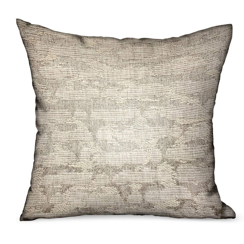 Plutus Brands Silvered Rivulet Silver Solid Luxury Outdoor/Indoor Throw Pillow image number 0