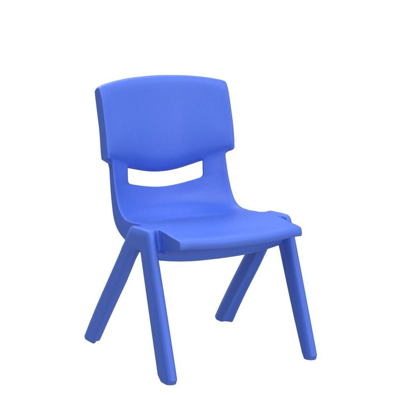 Flash Furniture Whitney 2 Pack Blue Plastic Stackable School Chair with 10.5'' Seat Height