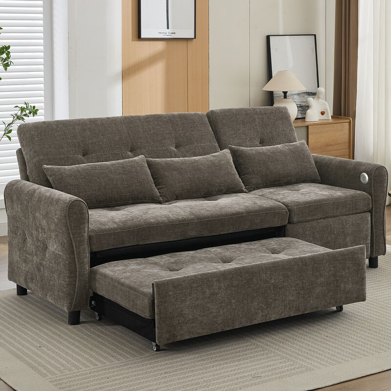 Merax hree-seater Sofa with a Sofa Bed and a Reversible Recliner Sofa