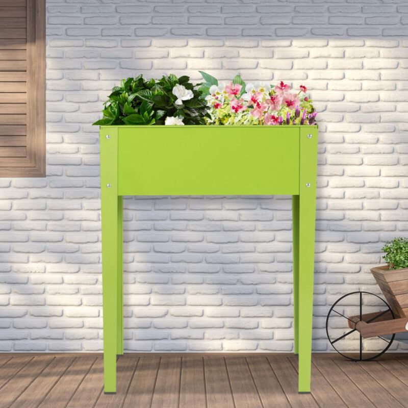 Hivvago 24.5 x 12.5 Inch Outdoor Elevated Garden Plant Flower Bed