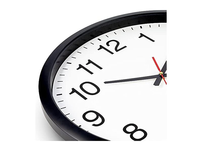 Black Wall Clock 18 Inch Silent Non Ticking Easy Read Battery Operated image number 3