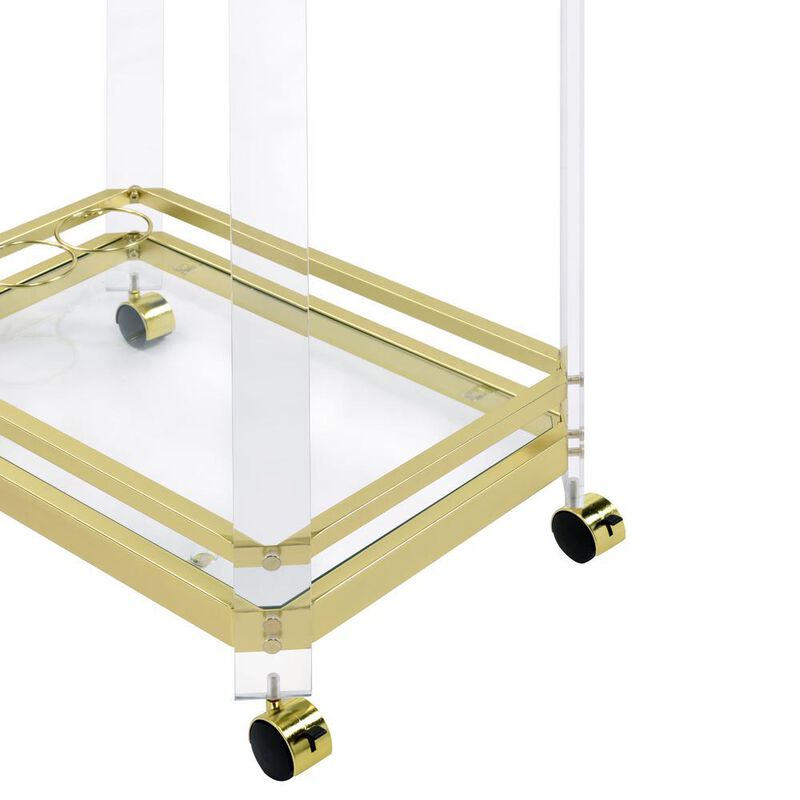 Aerin Server Cart - Gold/Acrylic