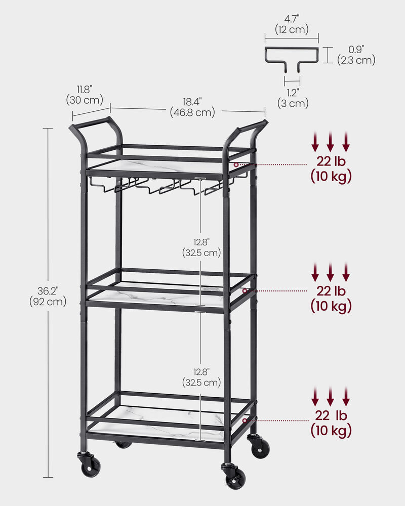 Bar Cart for Stylish and Convenient Beverage Storage and Serving