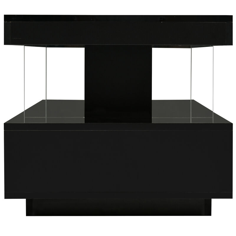 Merax Modern Center Table LED Coffee Table with Storage